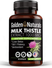 Organic Milk Thistle 1000 Milligram, Highly Potent 50:1 (Silymarin Marianum) Concentrated Extract for Liver Care and Detox, 90 Veggie Capsules